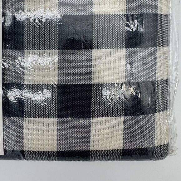 Buffalo Check Window Curtain Panel 42" x 84" Navy Blue Checkered Decorative - Picture 6 of 7